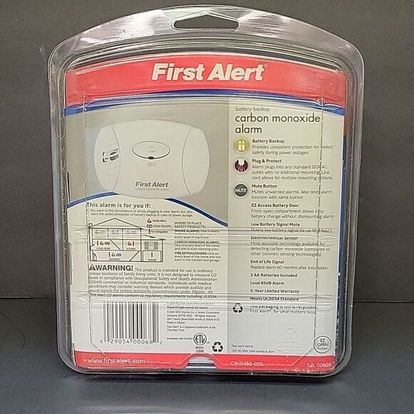 First Alert Plug-in Carbon Monoxide Alarm CO605 NIB - Picture 2 of 4